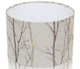 Lampshade Silver Birch Tree Table Lamp Shade Drum Handmade Fabric Fibre Naturelle Burley Cream Grey Brown Modern Woodland UK - thumbnail 1
