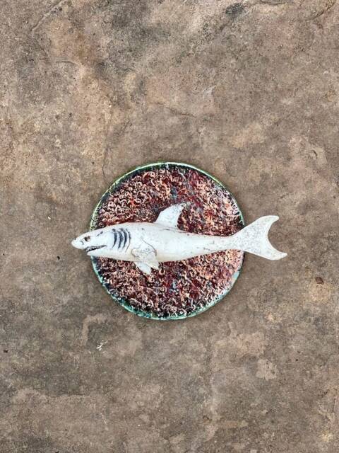 Reya The Shark Unique Ceramic Wall Sculpture Ocean Marine Sharkweek - image 1