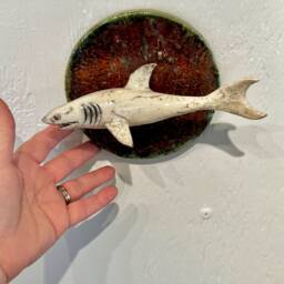 Reya The Shark Unique Ceramic Wall Sculpture Ocean Marine Sharkweek - thumbnail 3