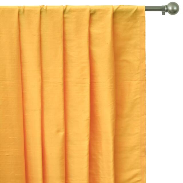 Bright Saffron Yellow Silk Dupioni Curtain Panels - Rod Pocket, Grommet, Box Pleat, Three Pinch Pleat, Tab Top, Plain Ring Top - image 1