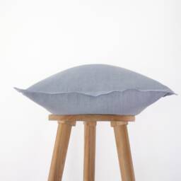 Dusty Blue Throw Pillow Cover - Flanged Bed Pillowcase Muted Or Sofa Decor Handmade - thumbnail 2