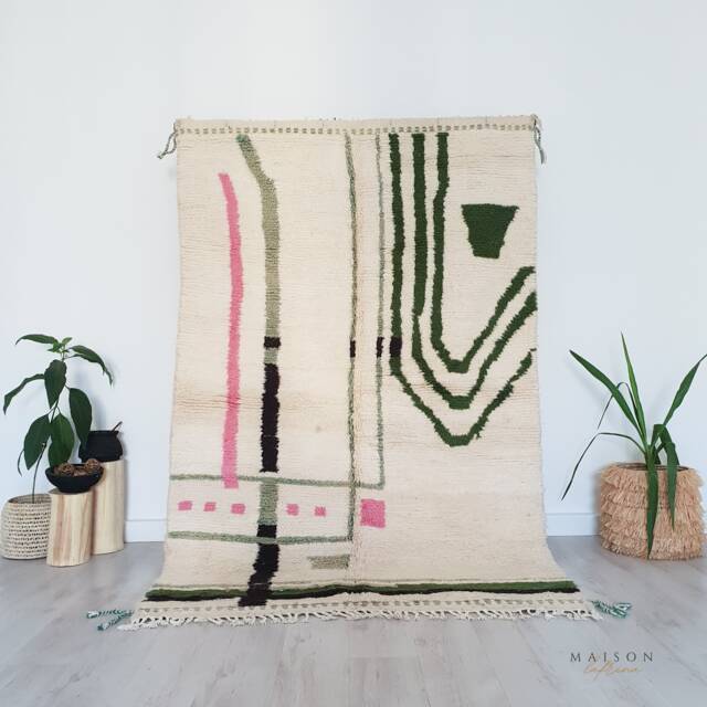 Moroccan Rug, Beni Ourain Berber Area 5.1 Ft X 7.9 - image 1