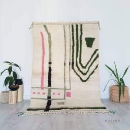 Moroccan Rug, Beni Ourain Berber Area 5.1 Ft X 7.9 - thumbnail 1