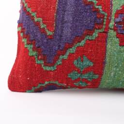 striped Kilim Pillow Cover Turkish Wool Lumbar Pillow, Boho Farmhouse Decor - 12x24 - thumbnail 2
