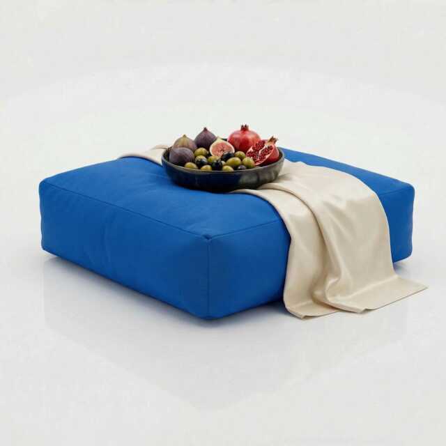 Royal Blue Bean Bag Floor Cushion Square Patio Seat - 60cm - image 1