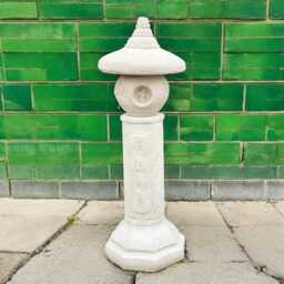 White Concrete Pagoda Statue Stone Garden Lantern Sculpture Outdoor Zen Decoration Cement Yard Ornament Japanese Style Decor Holiday Gift - thumbnail 1