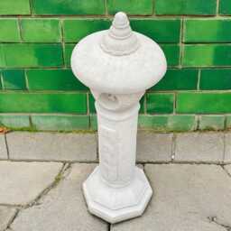 White Concrete Pagoda Statue Stone Garden Lantern Sculpture Outdoor Zen Decoration Cement Yard Ornament Japanese Style Decor Holiday Gift - thumbnail 2