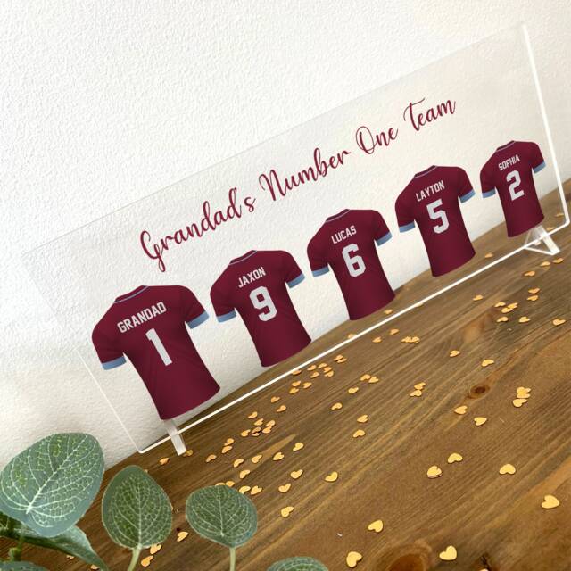 Personalised Football Shirt Plaque - Father's Day Birthday Gift Dad Daddy Grandad Christmas Gifts For Men Team - image 1