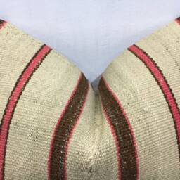 Vintage Turkish Kilim Pillow Cover, Handwoven Lumbar Cushion - 16x24 - thumbnail 2