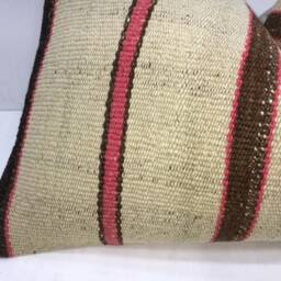 Vintage Turkish Kilim Pillow Cover, Handwoven Lumbar Cushion - 16x24 - thumbnail 3