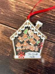Gingerbread With Christmas Family Ornament 2025, 4D Customised Gift For Christmas, Custom 2025 Shaker Ornament Tree - thumbnail 1