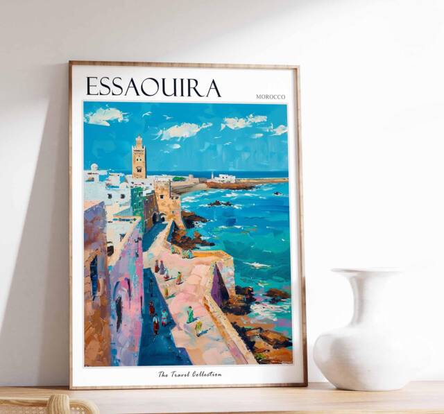 Essaouira Morocco Travel Poster Coastal City Print - image 1
