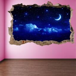Moon Stars Sky Wall Decal Sticker Mural Poster Print Art Kids Bedroom Home Decor Gr15 - thumbnail 2