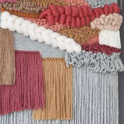 Large Handwoven Wool Tapestry Boho Wall Art Decor - thumbnail 3