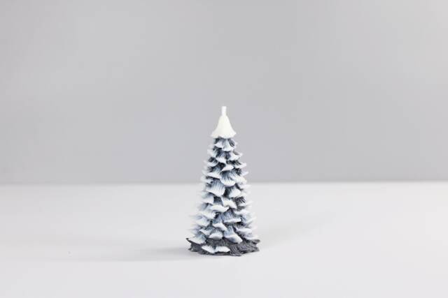 Small Snowy Christmas Tree Candle - image 1