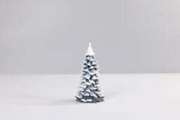 Small Snowy Christmas Tree Candle - thumbnail 1