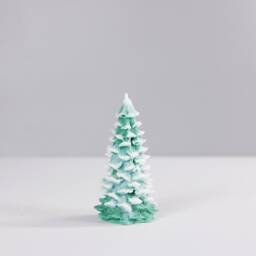 Small Snowy Christmas Tree Candle - thumbnail 4