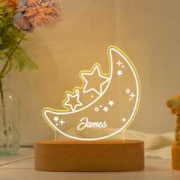 Personalized Acrylic Night Light, Seashell Led Light, Under The Sea, Mermaid, Kids Bedroom, Nursery Decor, Baby Shower Gift, Holiday Gift - thumbnail 2