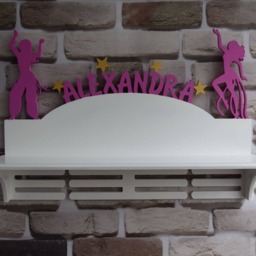 Personalized Dancer Trophy Medal Shelf Gift For Sport Wall Wood Decor Name Holder Custom Rack Hanger Display Case - thumbnail 2