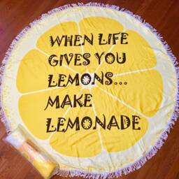 Personalizeable Round Beach Towels - Hamburger/Donut Watermelon Lemon Great For Summer Selfies - thumbnail 4