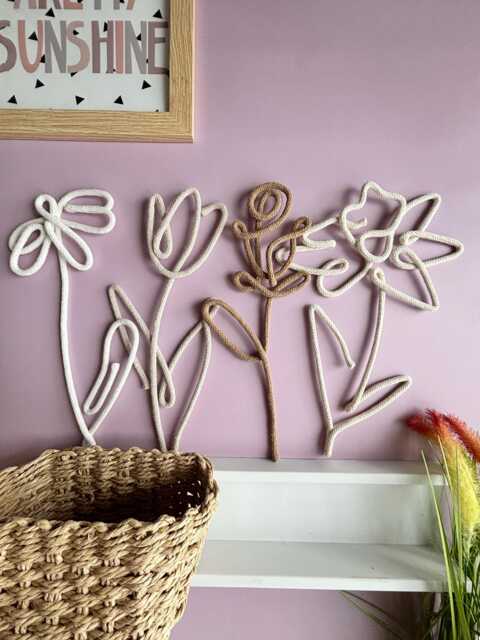 Wild Flowers For Kids Room Decoration , Tulip, Rose, Daisy & Daffodil Boho Nursery Wall Art - image 1