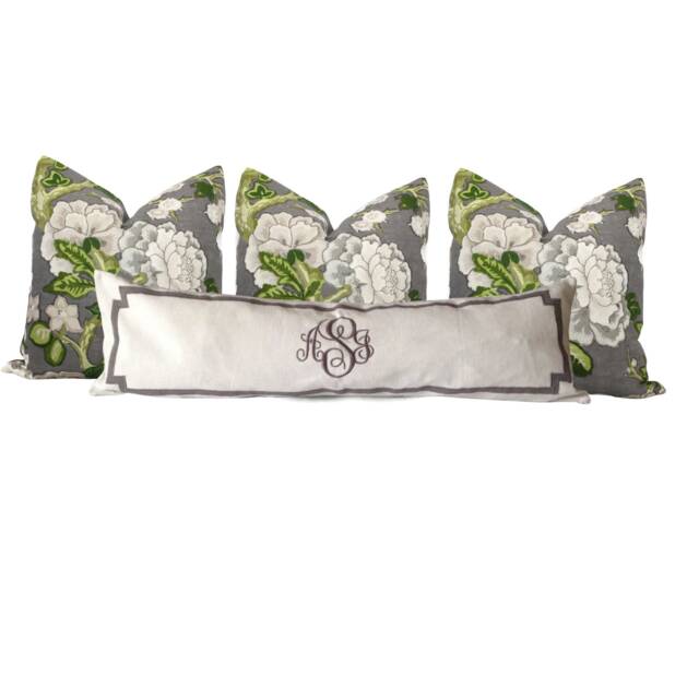 Body Pillow Cover, Monogram Long Personalized Covers, Queen Bedroom Pillows For Couples - image 1
