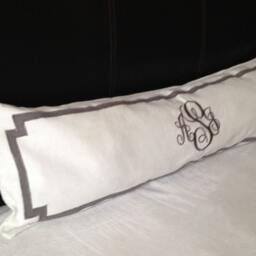 Body Pillow Cover, Monogram Long Personalized Covers, Queen Bedroom Pillows For Couples - thumbnail 3