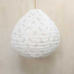 Little Leaf Linen Pendant Light - Charcoal Print Nursery Shade - thumbnail 2