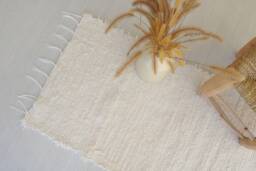 Runner Rug 200 cm Cream Rug, Floor Kitchen Handwoven Cotton Machine Washable Bathroom Rag Bedroom Rug - thumbnail 1