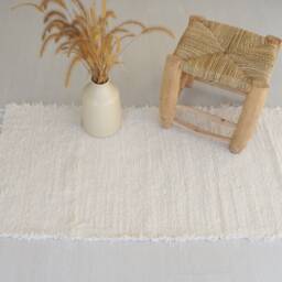 Runner Rug 200 cm Cream Rug, Floor Kitchen Handwoven Cotton Machine Washable Bathroom Rag Bedroom Rug - thumbnail 2