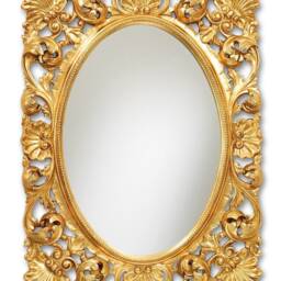 Wall Mirror in Baroque Style Gold Leaf - Made Italy Louis Xiv Carved Antique Mirror French Style Victorian Classic Item #8056 - thumbnail 2