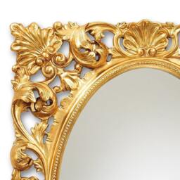 Wall Mirror in Baroque Style Gold Leaf - Made Italy Louis Xiv Carved Antique Mirror French Style Victorian Classic Item #8056 - thumbnail 3