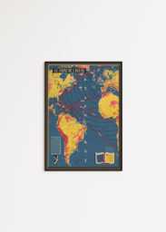 Wwii Atlantic Map Poster Vintage Military Wall Art - thumbnail 1