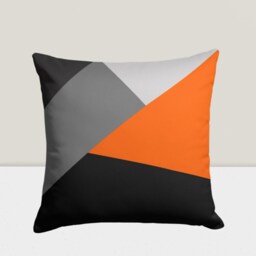 Geometric Modern Pillow Cover, Orange & Black Cushion Case, Bedroom Decor, Stylish Living Room Trendy Home Decoration - thumbnail 2