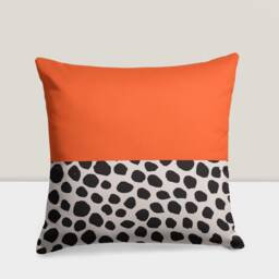 Geometric Modern Pillow Cover, Orange & Black Cushion Case, Bedroom Decor, Stylish Living Room Trendy Home Decoration - thumbnail 4