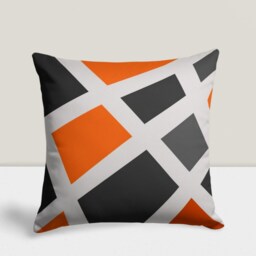 Geometric Modern Pillow Cover, Orange & Black Cushion Case, Bedroom Decor, Stylish Living Room Trendy Home Decoration - thumbnail 3