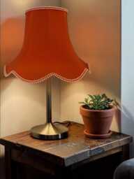 Terracotta Fabric Lampshade Handmade, Rope Braid Trim, UK Crafted