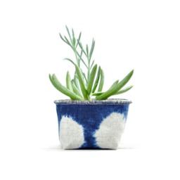 Shibori Indigo Fabric Pot, 4 - thumbnail 3