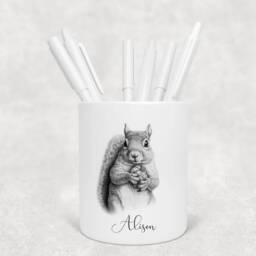 Personalised Pencil Drawing Sketched Squirrel Pot, Ideal Gift, Birthday - thumbnail 4