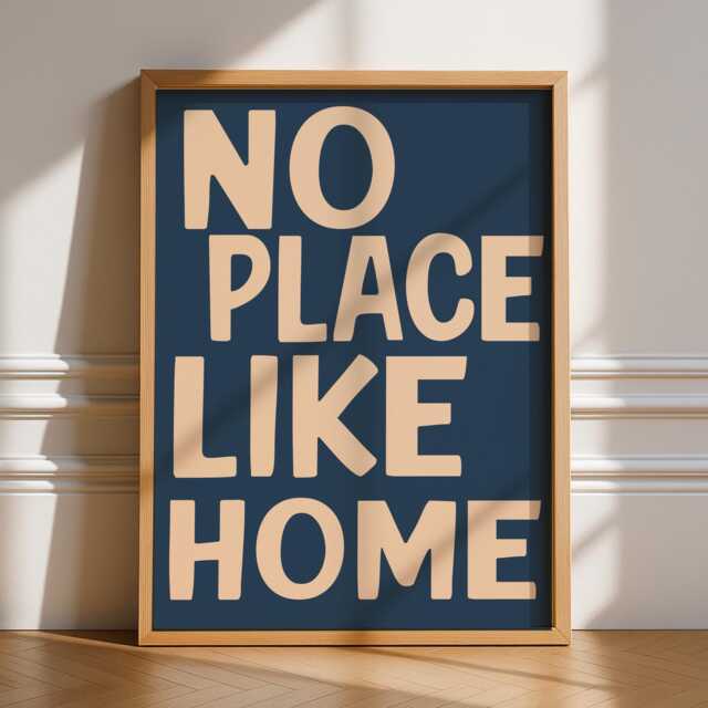 No Place Like Home Print, Unframed Art, Bold Kitchen Posters, Trendy Bright Decor, Living, Typography, Retro, House, Quotes, Positive - image 1