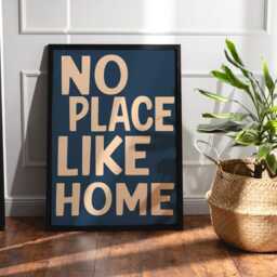 No Place Like Home Print, Unframed Art, Bold Kitchen Posters, Trendy Bright Decor, Living, Typography, Retro, House, Quotes, Positive - thumbnail 2