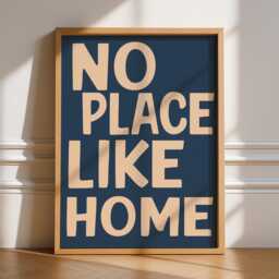 No Place Like Home Print, Unframed Art, Bold Kitchen Posters, Trendy Bright Decor, Living, Typography, Retro, House, Quotes, Positive - thumbnail 1