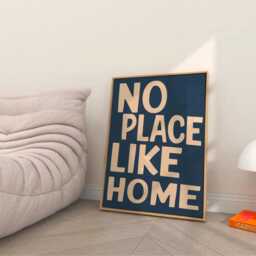No Place Like Home Print, Unframed Art, Bold Kitchen Posters, Trendy Bright Decor, Living, Typography, Retro, House, Quotes, Positive - thumbnail 3