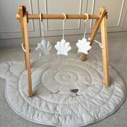 Baby Play Gym Accessories Boucle Shells Hanging Seashell Sensory Set Activity Centre Props Neutral Toys - thumbnail 4