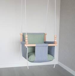 Linen Baby Swing Boho Nursery Decor, Indoor Outdoor Hanging Chair