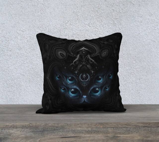 Art Throw Pillow - Animal Pillow, Cat Sailor Moon, Cheshire Cat, Art, Decorative Geometry, Unusual Decor