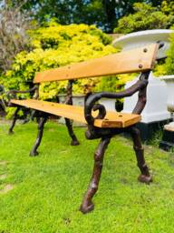 Garden Park Memorial Bench Cast Iron Oak - thumbnail 1