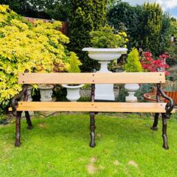 Garden Park Memorial Bench Cast Iron Oak - thumbnail 4