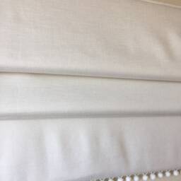 Custom Cotton Roman Shade With Pom Trim, Winter White - thumbnail 3
