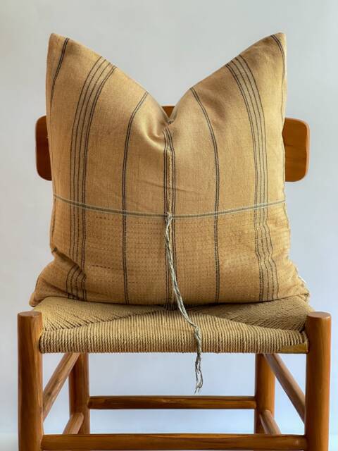 Hand Woven Natural Fiber Pillow Cover - image 1